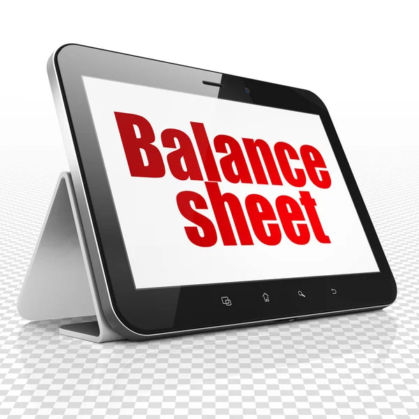 Money concept: Tablet Computer with Balance Sheet on display — Stock Photo, Image