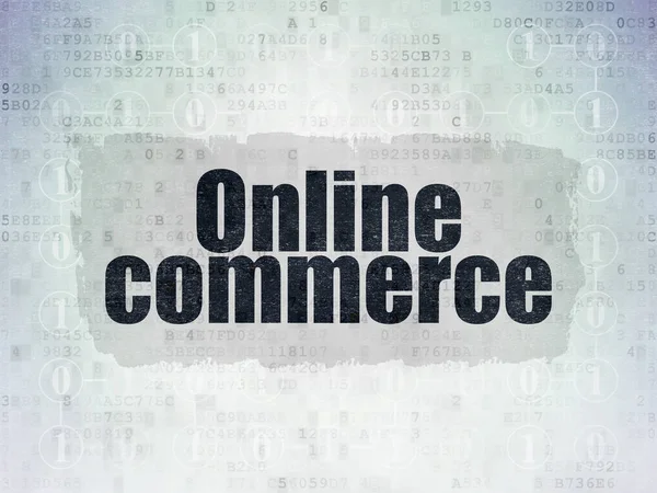 Concepto de negocio: Comercio en línea en el fondo del documento de datos digitales —  Fotos de Stock