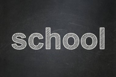 Eğitim kavramı: okul kara tahta arka plan üzerinde