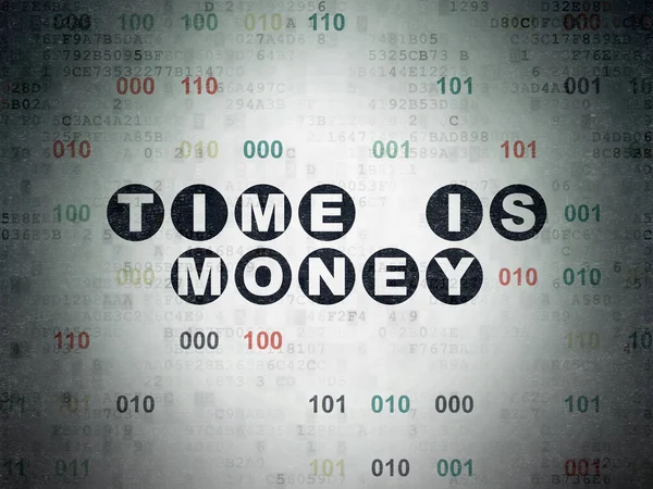 Tid koncept: tid är pengar på Digital Data papper bakgrund — Stockfoto