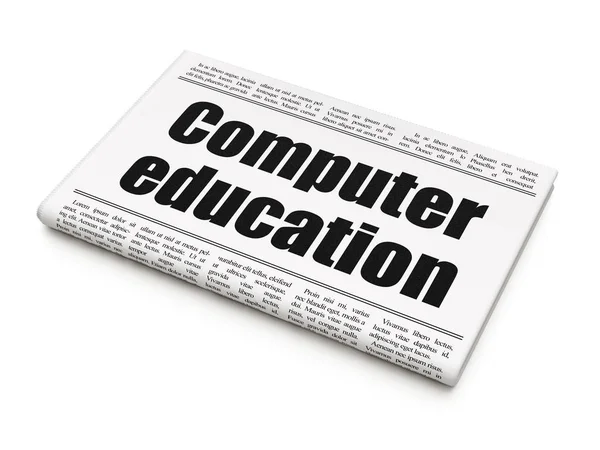 Concetto di apprendimento: titolo del giornale Computer Education — Foto Stock