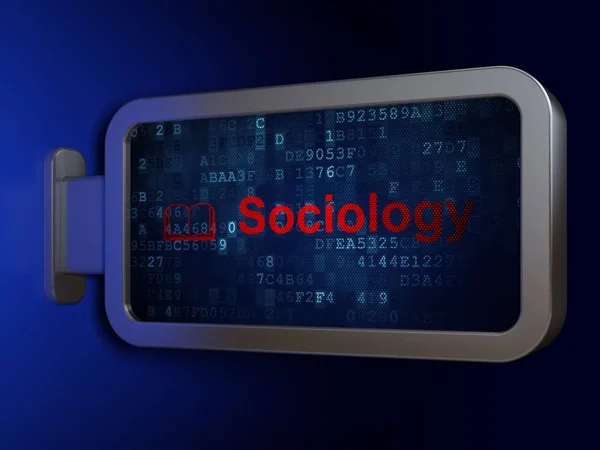Studying concept: Sociology and Book on billboard background — Stock Photo, Image