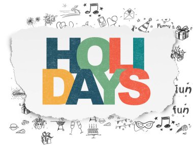 Eğlence, konsept: Yırtık Kağıt zemininde tatiller