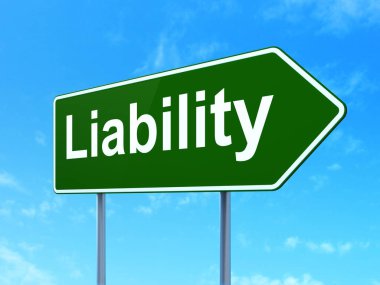 Sigorta kavramı: yol işareti arka plan üzerinde sorumluluk