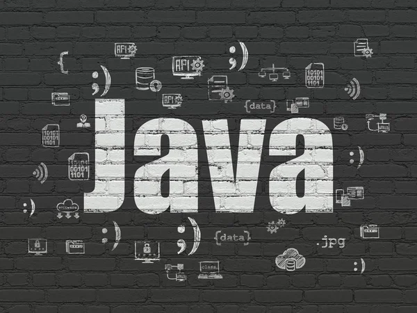 Програмне забезпечення концепція: Java на фоні стіни — стокове фото