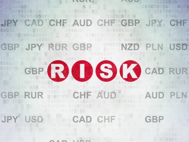 Ekonomi kavramı: dijital veri kağıt arka plan üzerinde Risk
