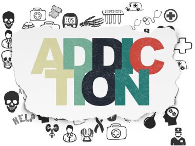 Sağlık kavramı: yırtık kağıt arka plan bağımlılığı