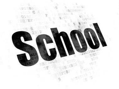 Eğitim kavramı: okul dijital arka plan üzerinde