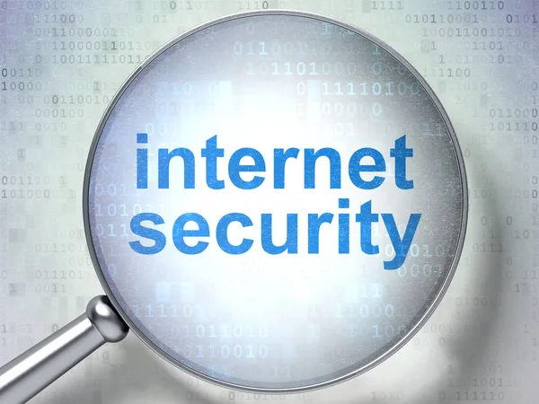 Concetto di protezione: Internet Security con vetro ottico — Foto Stock