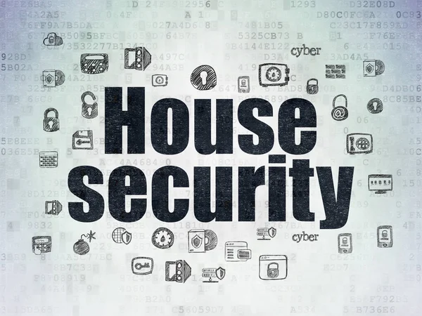 Datenschutzkonzept: Haussicherheit auf digitalem Datenpapier — Stockfoto