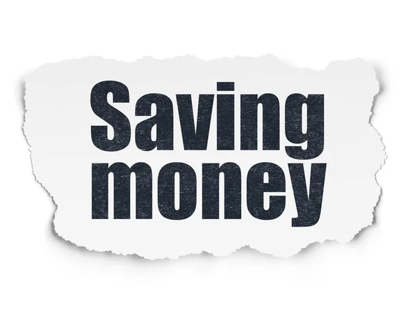 Koncepcja finansowania: oszczędności na tle rozdarty papier — Zdjęcie stockowe