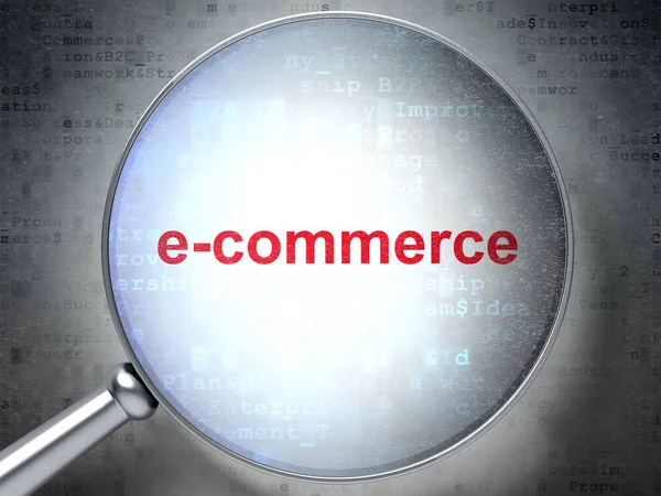 Conceito financeiro: E-commerce com vidro óptico — Fotografia de Stock