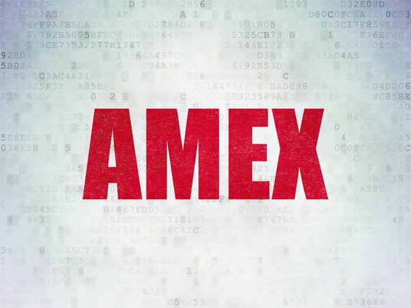 Giełdzie indeksy koncepcja: Amex na tle cyfrowych danych papierze — Zdjęcie stockowe