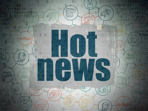 News concept: Hot News on Digital Data Paper background — Stock Photo, Image