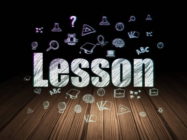 Lärande koncept: lektion i grunge mörkt rum — Stockfoto