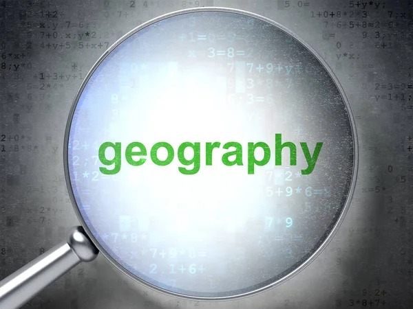 Conceito de estudo: Geografia com vidro óptico — Fotografia de Stock