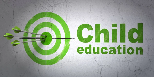 Studying concept: target and Child Education on wall background — Stock Photo, Image