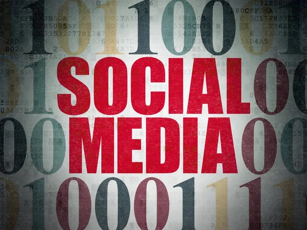 Koncepcja sieci społecznej: Social Media na tle cyfrowych danych papierze — Zdjęcie stockowe
