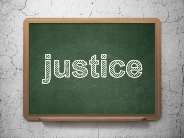 Law concept: Justice on chalkboard background — Stock Photo, Image