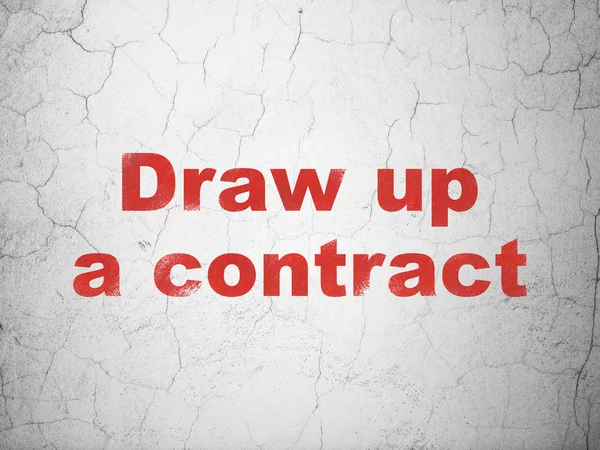 Hukuk kavramı: bir kontratını duvar arka plan üzerinde çizmek — Stok fotoğraf