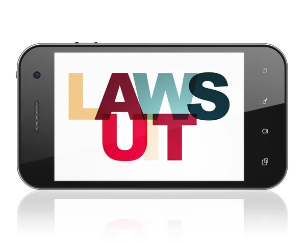 Law concept: Smartphone met rechtszaak op display — Stockfoto