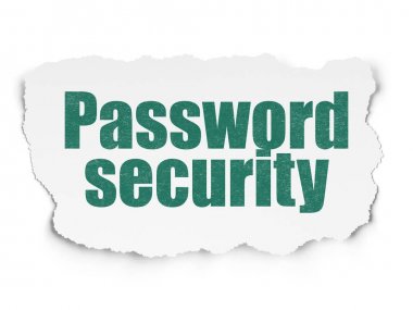 Koruma kavramı: şifre güvenliği yırtılmış kağıt arka plan üzerinde