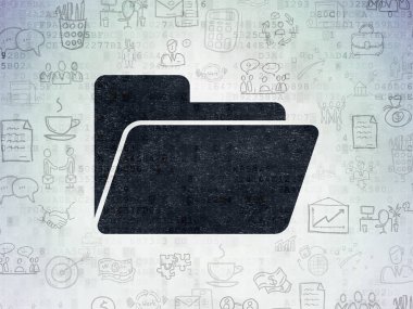 Ekonomi kavramı: dijital veri kağıt arka plan üzerinde klasör