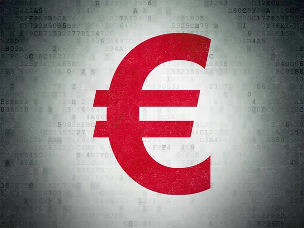 Valutabegrepet: Euro on Digital Data Paper-bakgrunn – stockfoto