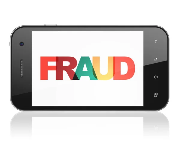 Säkerhetskoncept: Smartphone med bedrägerier på displayen — Stockfoto