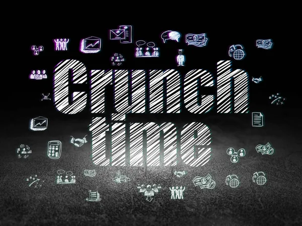 Concepto de negocio: Crunch Time in grunge dark room —  Fotos de Stock