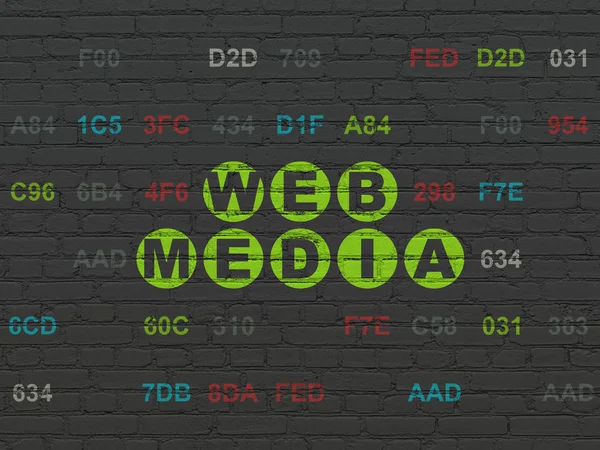 Conceito de Web design: Web Media no fundo da parede — Fotografia de Stock