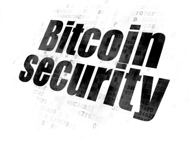 Blockchain kavramı: Bitcoin güvenlik dijital arka plan üzerinde