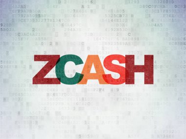 Blockchain kavramı: Zcash dijital veri kağıt arka plan üzerinde