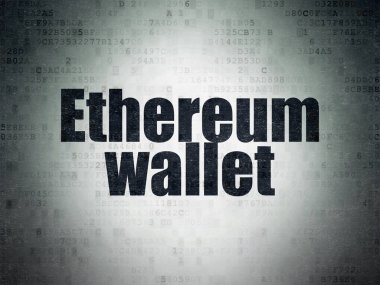 Blockchain kavramı: dijital veri kağıt arka plan Ethereum cüzdan