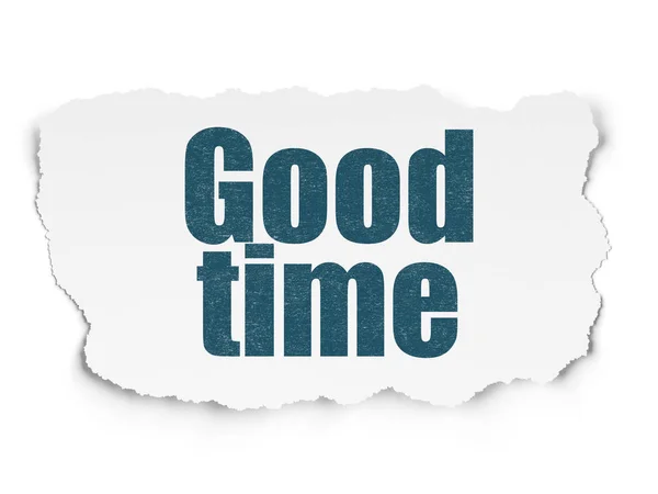 Koncepcja Timeline: dobry czas na tle rozdarty papier — Zdjęcie stockowe