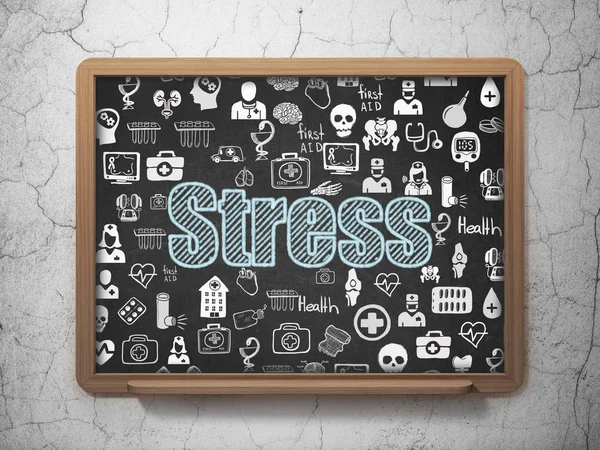 Medicine concept: Stress on School board background — Stock Photo, Image