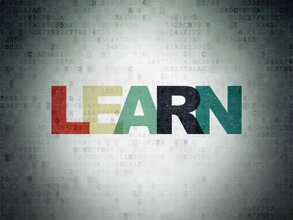 Concepto de aprendizaje: Aprende sobre el fondo del documento de datos digitales — Foto de Stock
