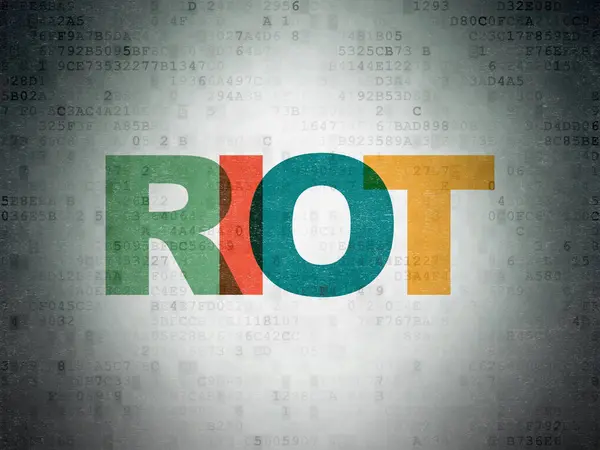 Politická koncepce: Riot na digitální Data papírové pozadí — Stock fotografie