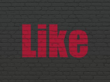 Sosyal medya kavramı: duvar arka plan üzerinde gibi