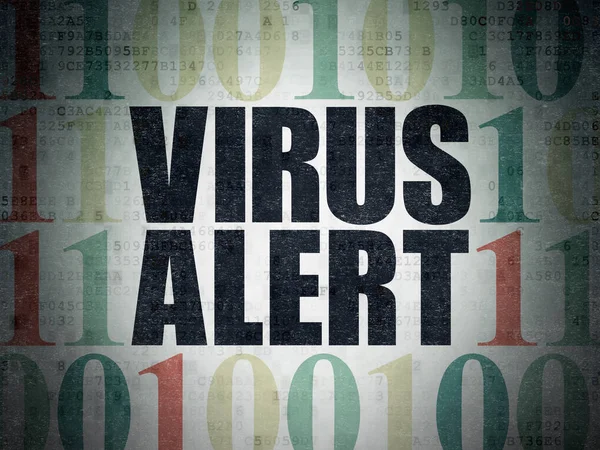 Conceito de segurança: Alerta de vírus em fundo de papel de dados digitais — Fotografia de Stock
