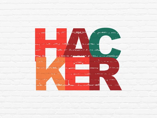 Safety concept: Hacker on wall background — Stock Photo, Image