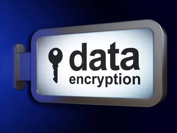 Biztonsági koncepció: Data Encryption és kulcs a billboard háttér — Stock Fotó