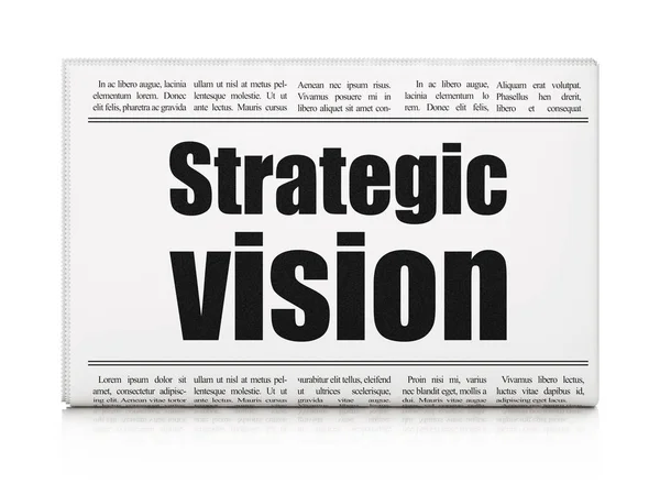Koncepcja finansowania: Gazeta headline wizji strategicznej — Zdjęcie stockowe