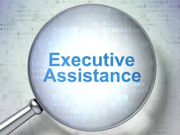 Business concept: Executive Assistance con vetro ottico — Foto Stock