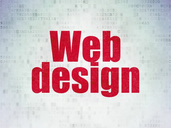 Concept de conception Web : Web Design sur fond de papier numérique de données — Photo