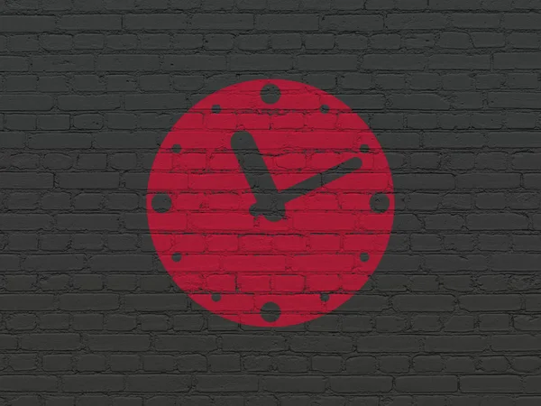 Conceito de tempo: Relógio no fundo da parede — Fotografia de Stock