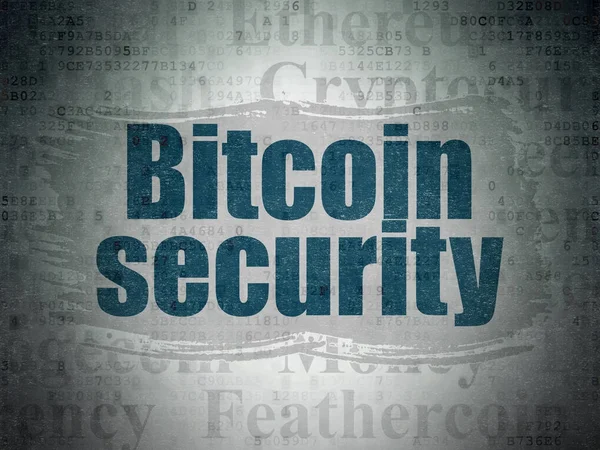 Cryptocurrency kavramı: Bitcoin güvenlik dijital veri kağıt arka plan üzerinde