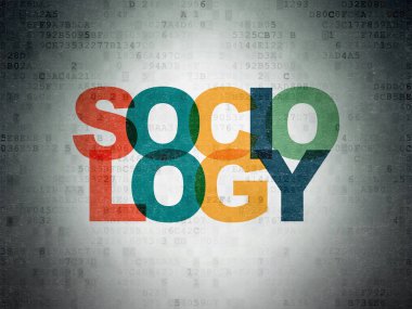 Eğitim kavramı: sosyoloji dijital veri kağıt arka plan üzerinde