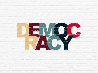 Politika kavramı: demokrasi duvar arka plan üzerinde