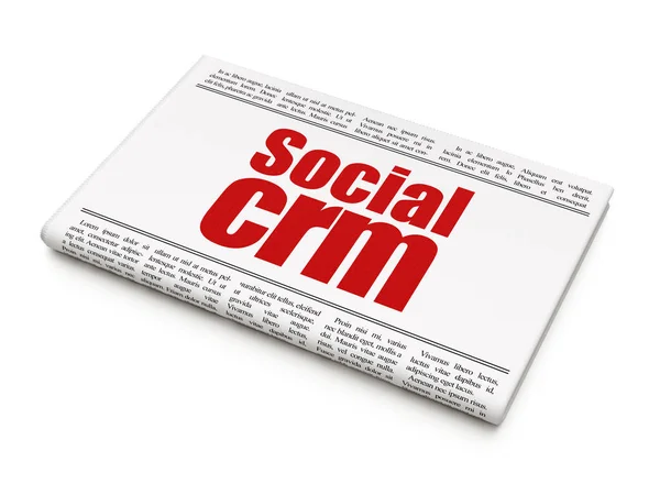 Reklam kavramı: gazete başlığı sosyal Crm — Stok fotoğraf